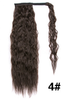 Lång Lockig Hästsvans – Fästes med Kardborreband, Naturligt Utseende