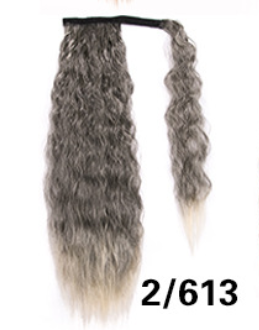 Lång Lockig Hästsvans – Fästes med Kardborreband, Naturligt Utseende