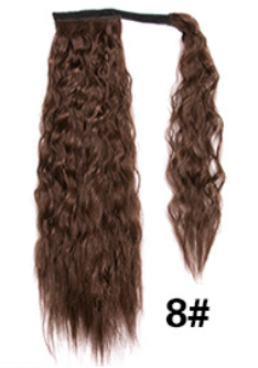 Lång Lockig Hästsvans – Fästes med Kardborreband, Naturligt Utseende