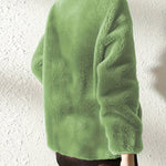 Damjacka röd – mjuk fuskpäls med dragkedja