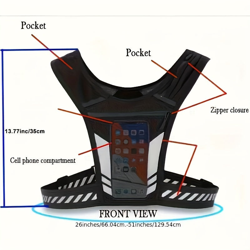 LättRyggsäck™ – Svart Löp-/Cykelryggsäck med Fickor