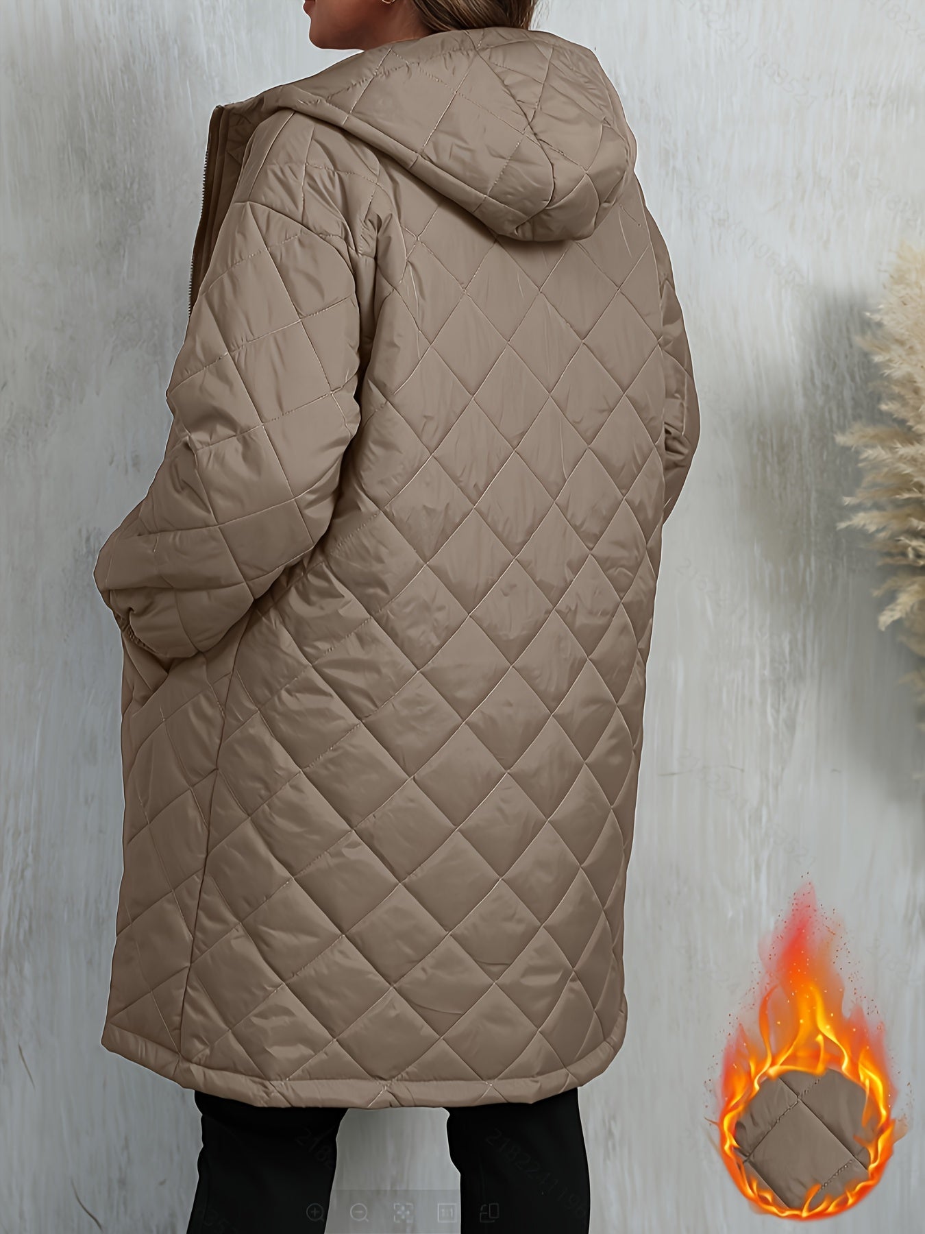 Quiltad jacka dam – elegant lila med huva & dragkedja