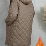 Quiltad jacka dam – elegant lila med huva & dragkedja