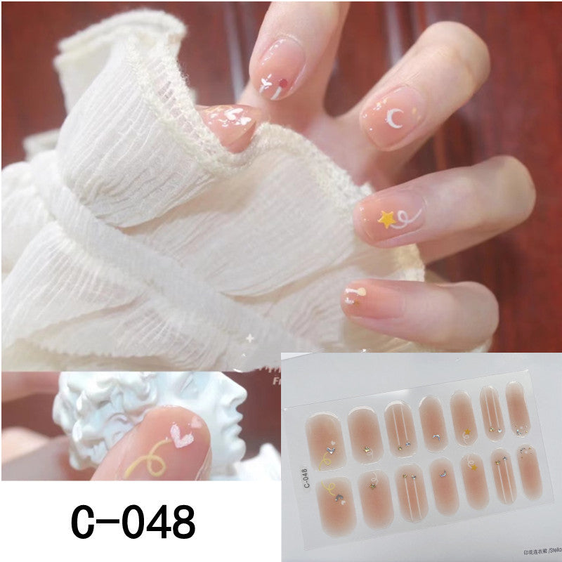 Nageldekaler med Blommor & Glitter