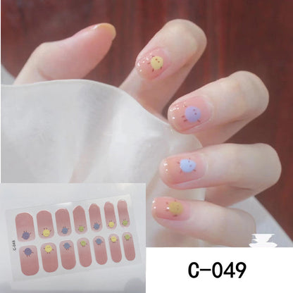 Nageldekaler med Blommor & Glitter