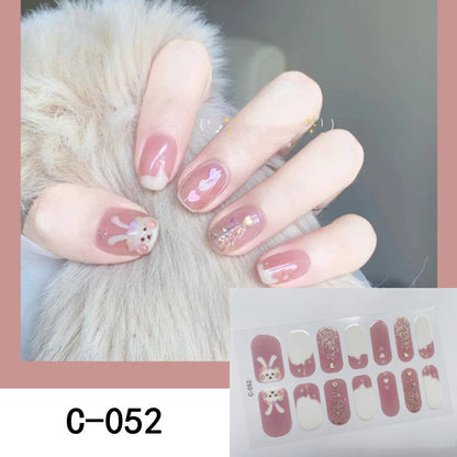 Nageldekaler med Blommor & Glitter