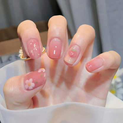 Nageldekaler med Blommor & Glitter