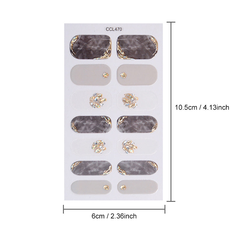 Nageldekaler med Blommor & Glitter