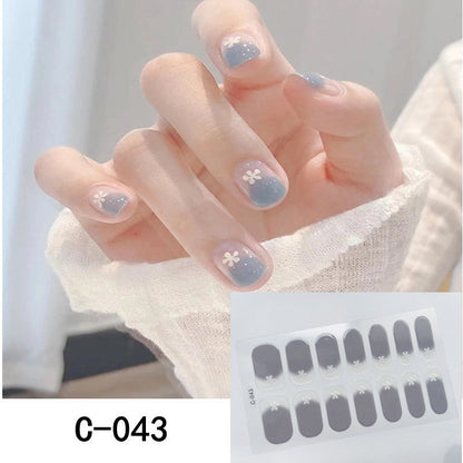 Nageldekaler med Blommor & Glitter