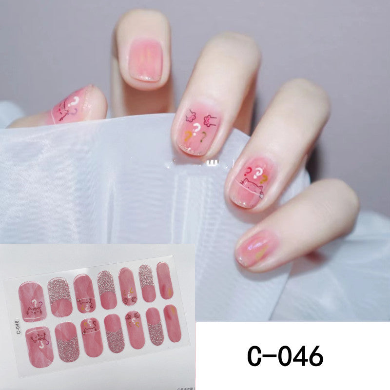 Nageldekaler med Blommor & Glitter