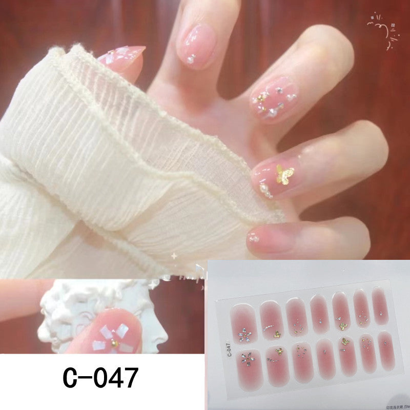 Nageldekaler med Blommor & Glitter