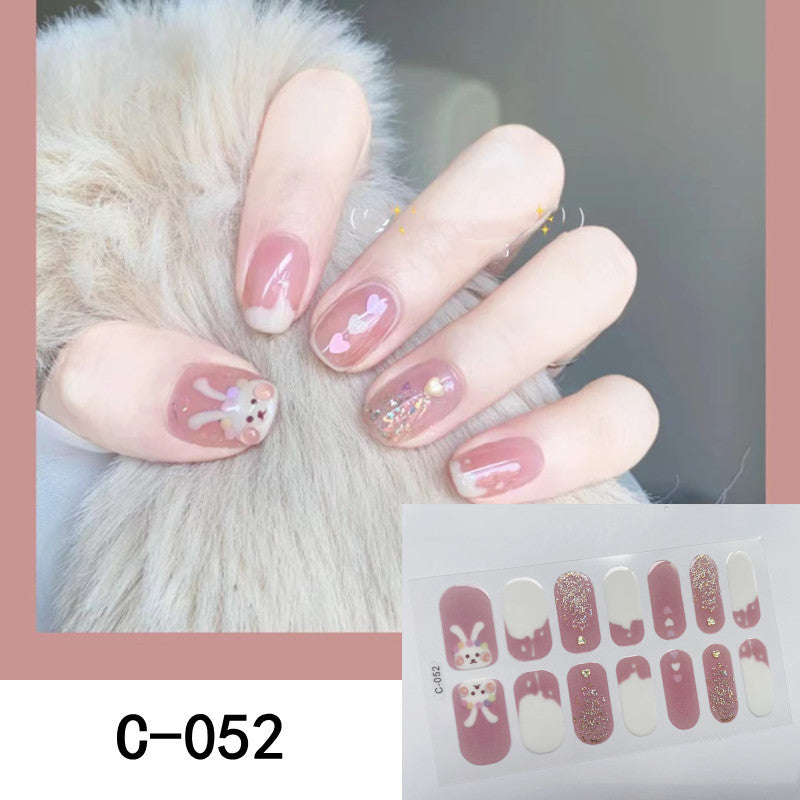 Nageldekaler med Blommor & Glitter