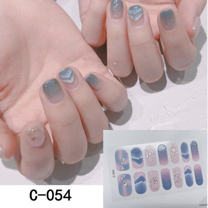 Nageldekaler med Blommor & Glitter