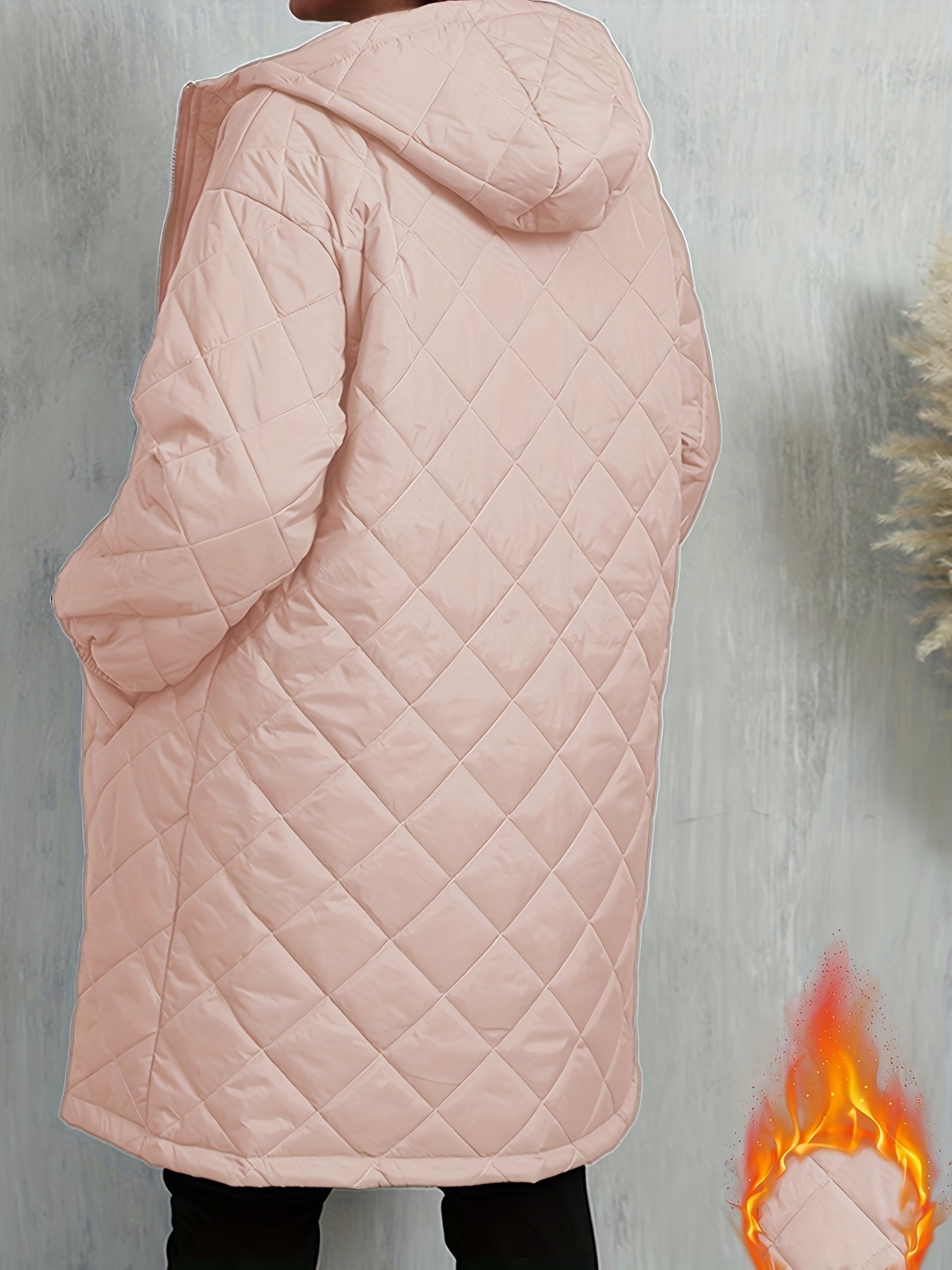 Quiltad jacka dam – elegant lila med huva & dragkedja