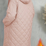 Quiltad jacka dam – elegant lila med huva & dragkedja