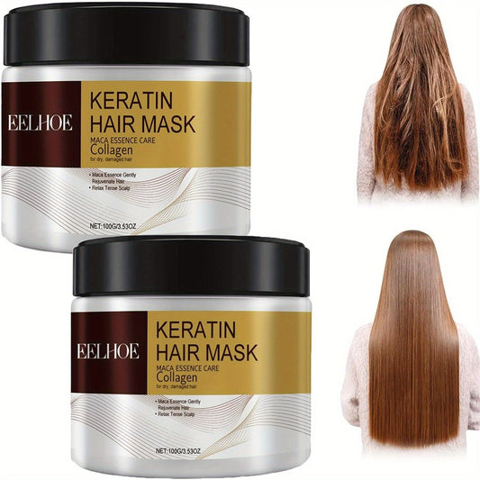 SilkRepair™ – Keratin Hårmask med Maca & Kollagen (2-pack)
