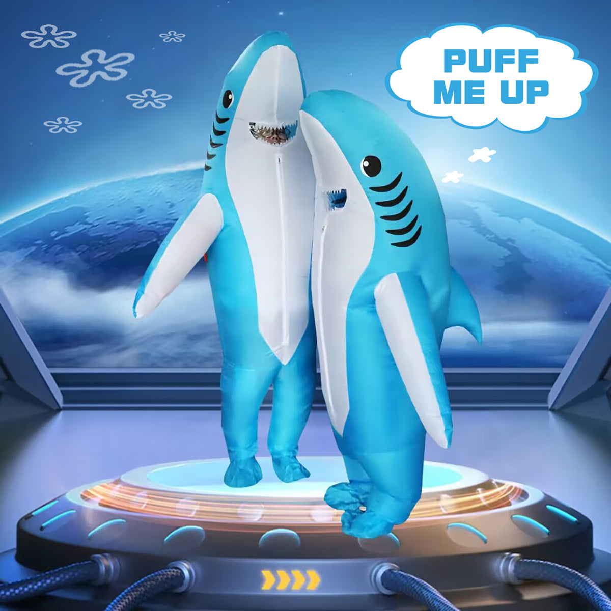 Ilmatäytteinen sinihain asu aikuisille, Halloween