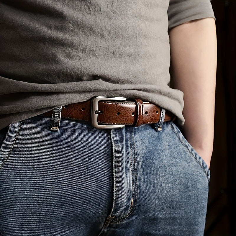 2-pack Stilrena Herrbälten i Läder – Klassisk Stil för Jeans & Vardag