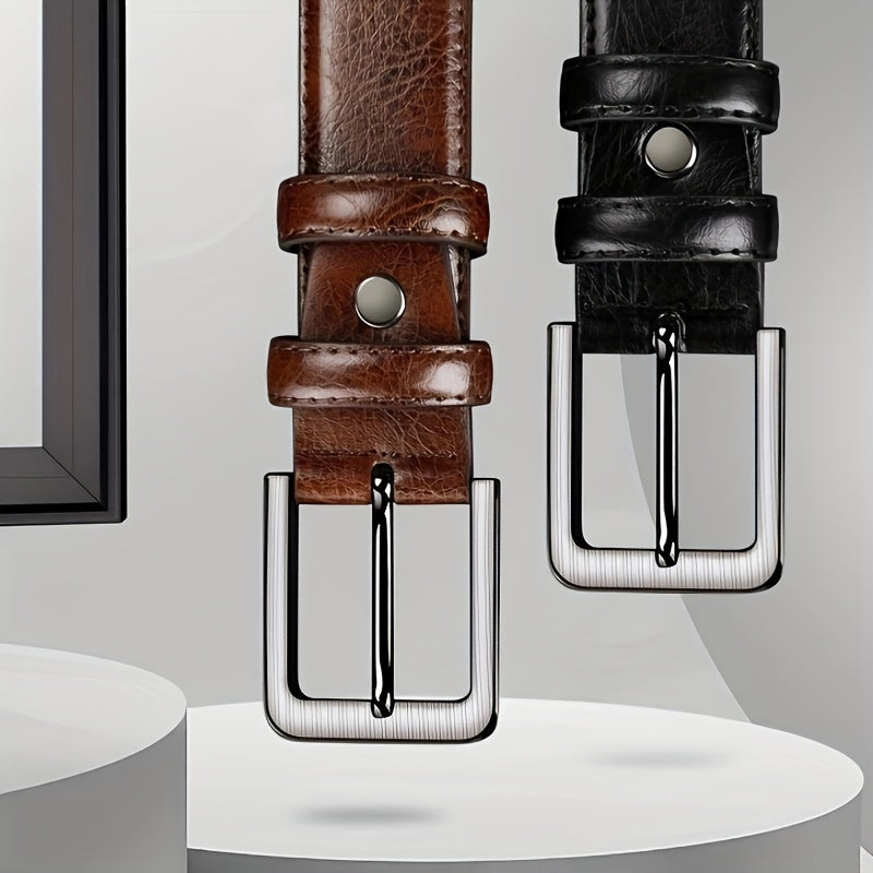 2-pack Stilrena Herrbälten i Läder – Klassisk Stil för Jeans & Vardag