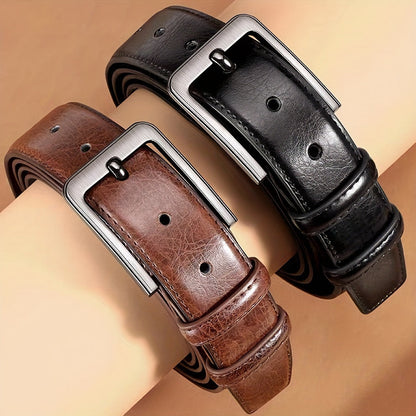 2-pack Stilrena Herrbälten i Läder – Klassisk Stil för Jeans & Vardag