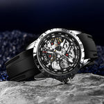 Klocka Patrik (automatisk herrklocka med håldesign & silikonarmband)