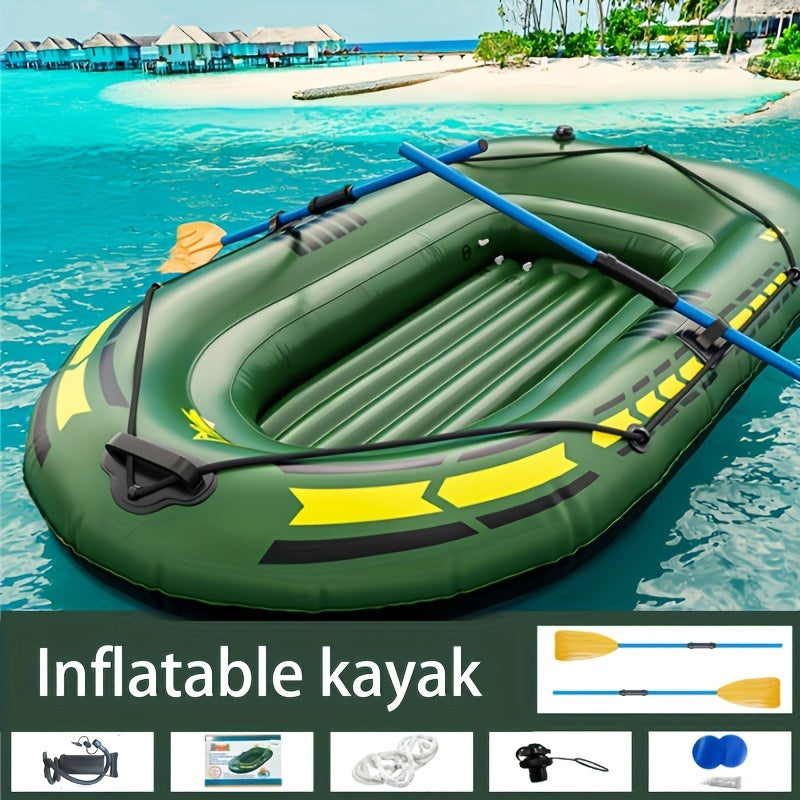 2-3 Personers Uppblåsbar Kajak med Paddlar