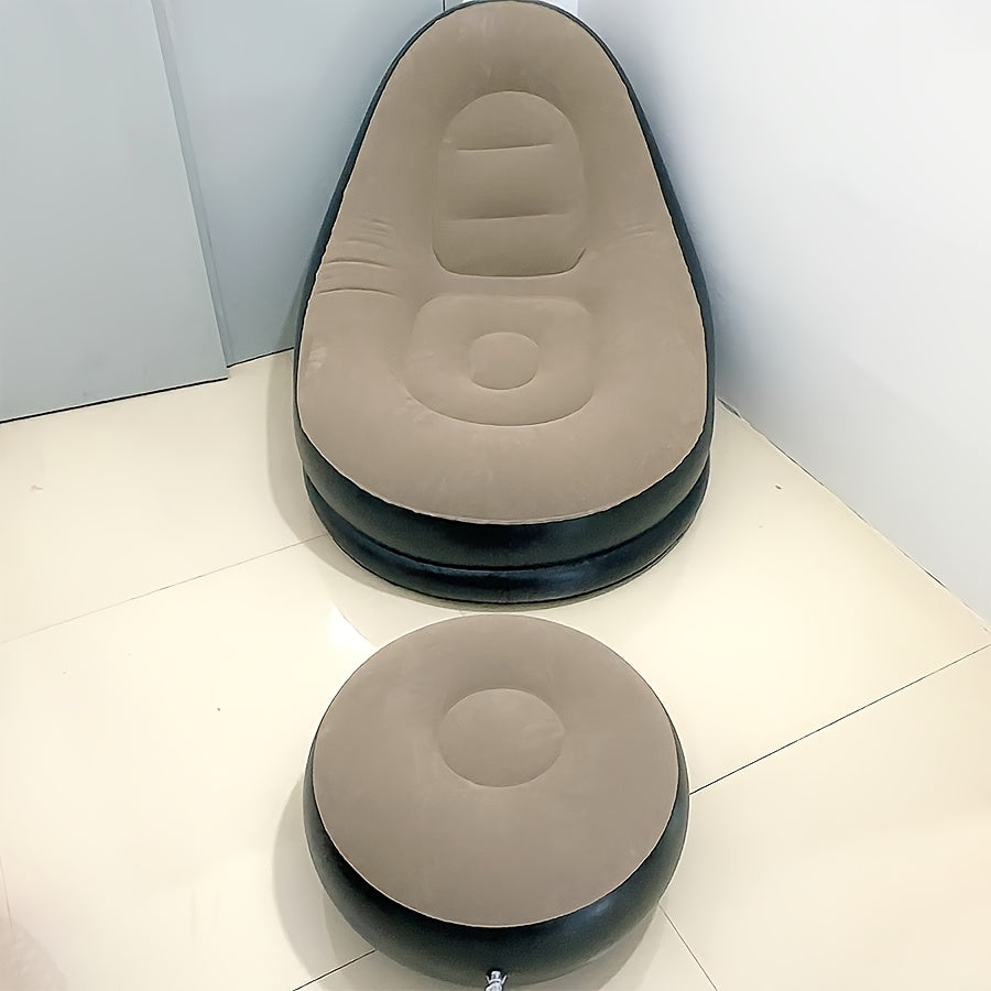 Ilmatäytteinen nojatuoli – musta/beige sisä- ja ulkokäyttöön