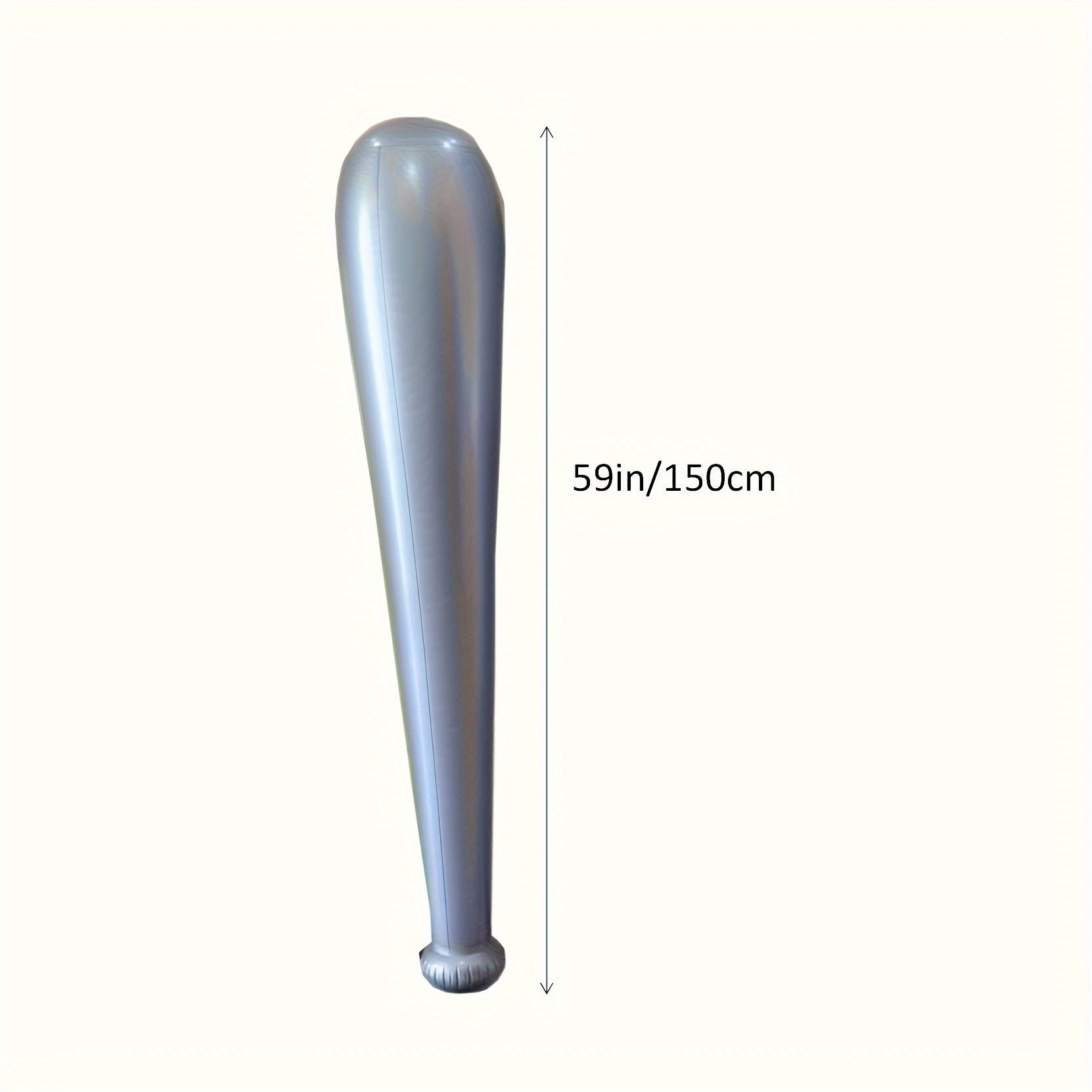 Kjempestor oppblåsbar baseballkølle, sølvfarget