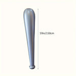 Kjempestor oppblåsbar baseballkølle, sølvfarget