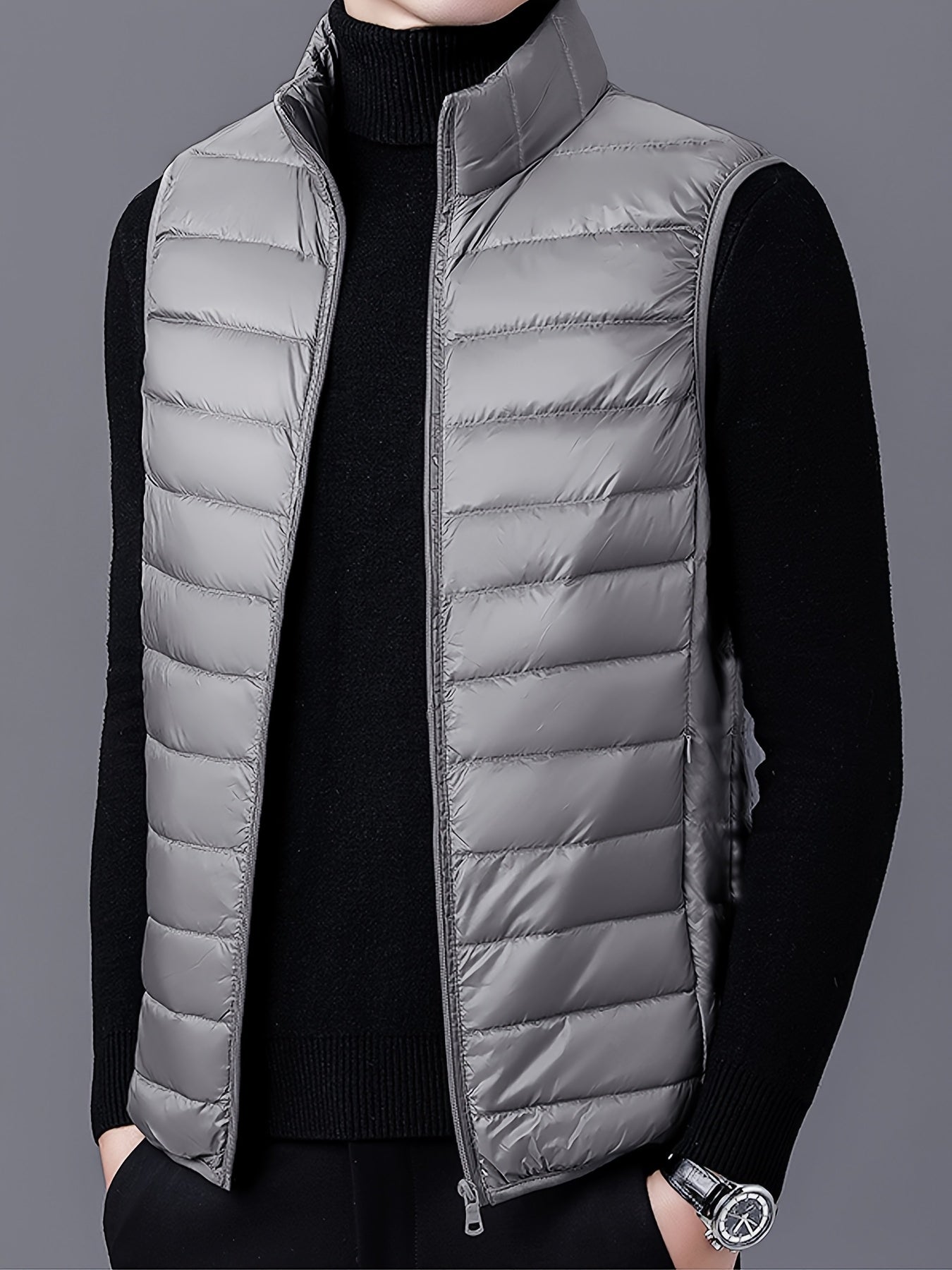 Herrväst ståkrage – lätt väst för vår & höst