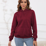 Fleecefodrad hoodie dam – grå med huva & magficka