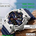 Klocka Tobias (digital herrklocka med dubbeltid, alarm & vattenskydd 50 m)