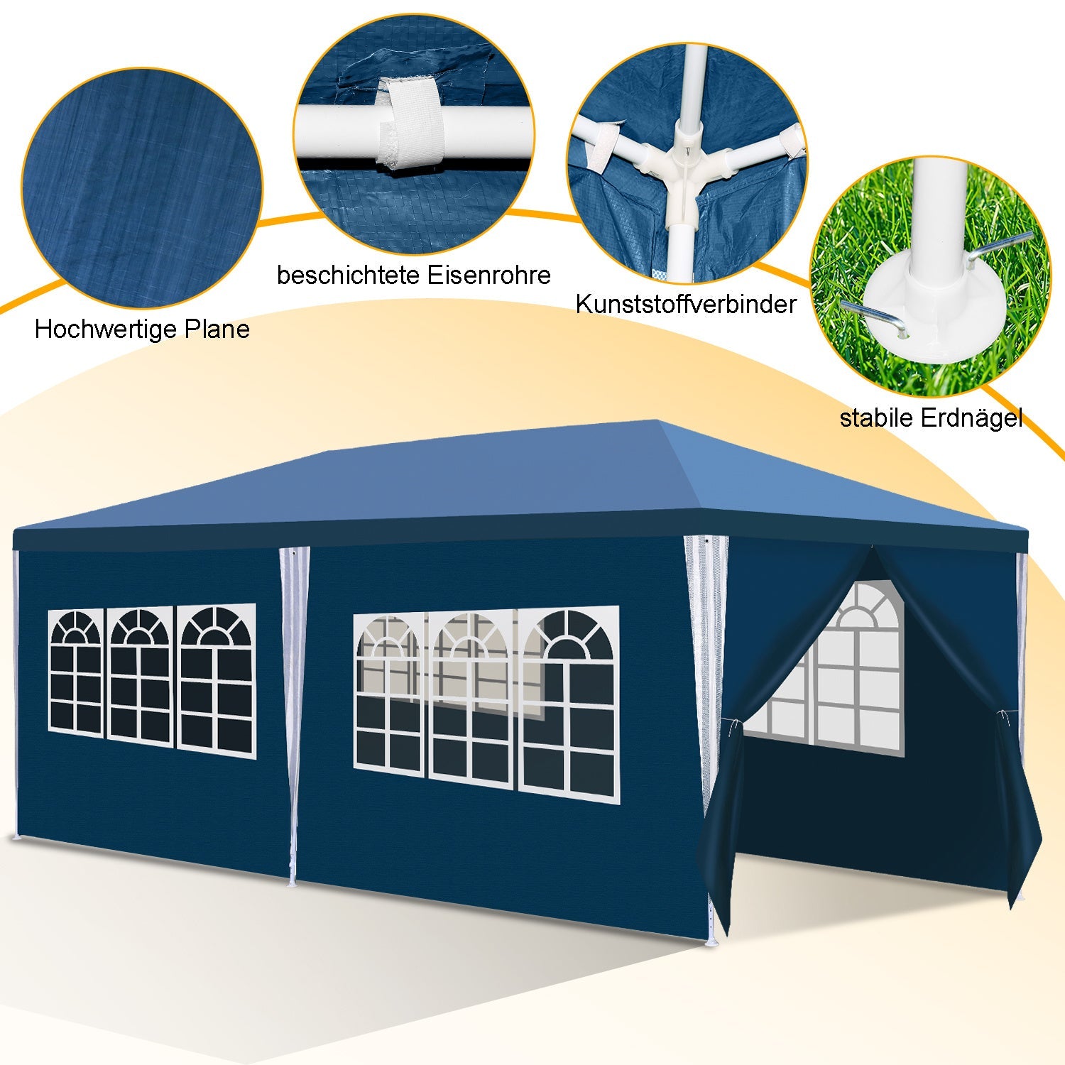 Pop-up tält 4 personer – automatiskt campingtält med solskydd