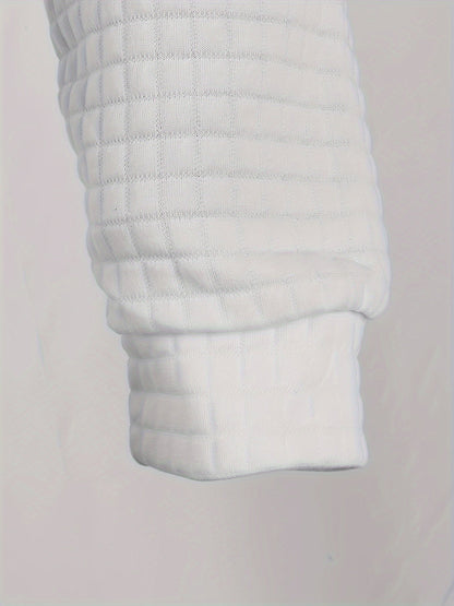 Bohemisk hoodie herr – rutigt långärmad pullover med orange detaljer