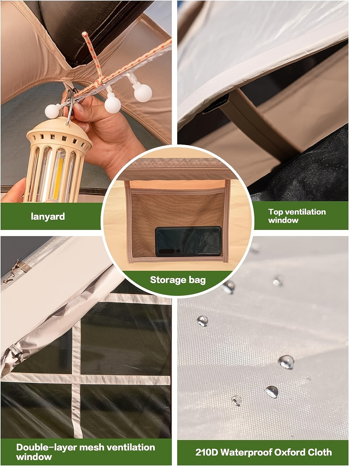 Uppblåsbart tält 6 personer – lätt campingtält med snabb montering