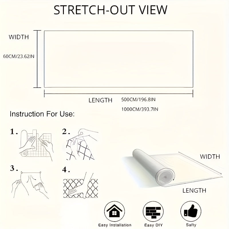 PärlVit™ – Självhäftande Dekorplast (1 rulle)