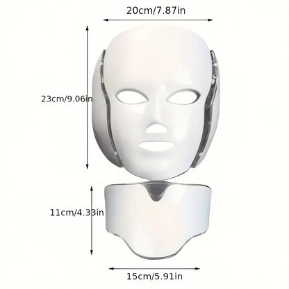 7-Färgs LED Ansikts- & Nackmask – USB-laddad Hudvårdsteknologi