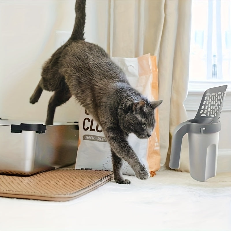 Stor Kapacitet Kattlådeskopa med Stativ, Plast