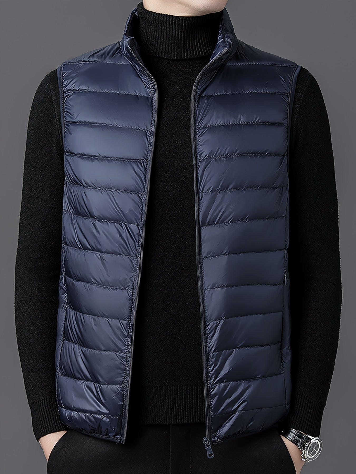 Herrväst ståkrage – lätt väst för vår & höst