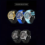 Klocka Patrik (automatisk herrklocka med håldesign & silikonarmband)