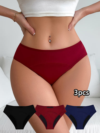 3-pack Menstrosor – Läckagesäkra & Bekväma i Mörka Färger