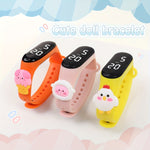 Färgglada digitala barnklockor med djurmotiv