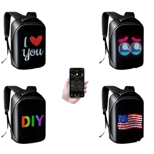 LED-Ryggsäck med Fullfärgsdisplay, Programmerbar