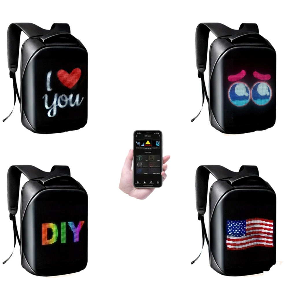 LED-Ryggsäck med Fullfärgsdisplay, Programmerbar