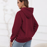 Fleecefodrad hoodie dam – grå med huva & magficka