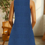 Randig sommarklänning dam – A-linje med fickor