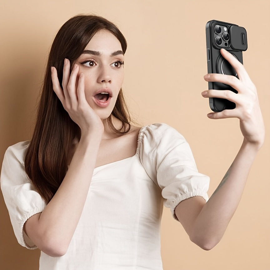 iPhone-kotelo kamerasuojalla ja pyörivällä renkaalla – sopii iPhone 11–16 -puhelimille