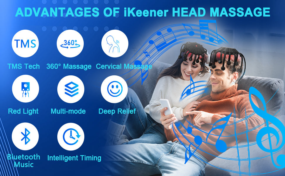RelaxHead™ – Langaton päänhieroja Bluetoothilla 