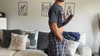 Ruudulliset pyjamahousut™ – Miehet, 1–3 kpl taskuilla