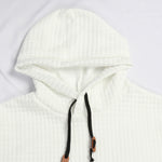 Bohemisk hoodie herr – rutigt långärmad pullover med orange detaljer
